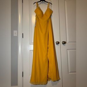 Azazie Strapless Gown in Marigold